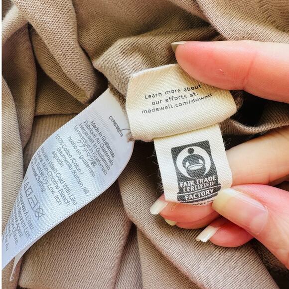 Madewell Taupe Short Sleeve Scoop Neck Top Small - Picture 8 of 11